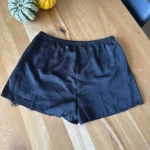Thumbnail for Black satin shorts with lace