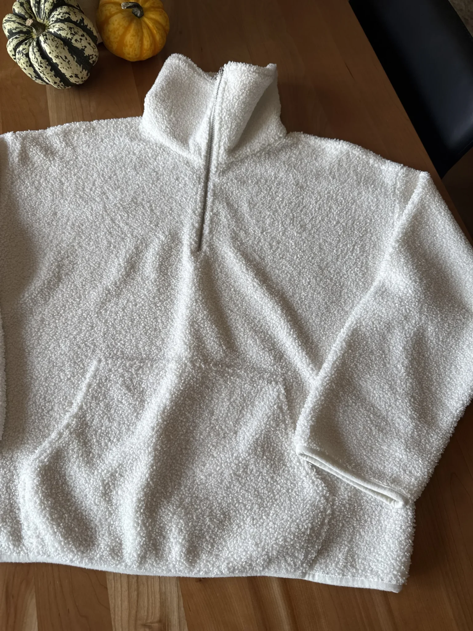Image for Chandail demi-zip en tissu style mouton