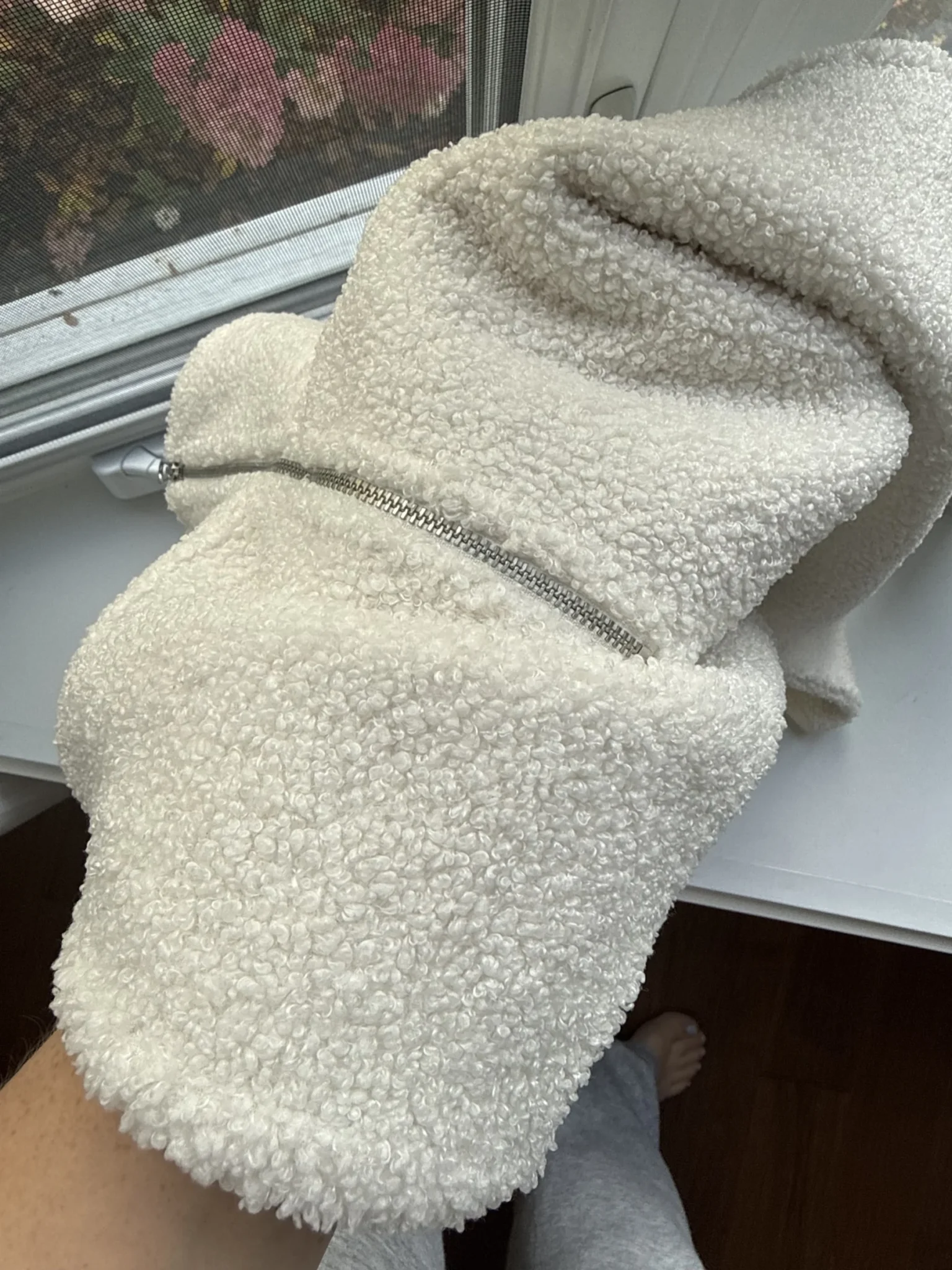 Image for Chandail demi-zip en tissu style mouton