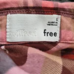Thumbnail for Chemise Aritzia Wilfred Free à carreaux rose et brun, courte et ample, taille S
