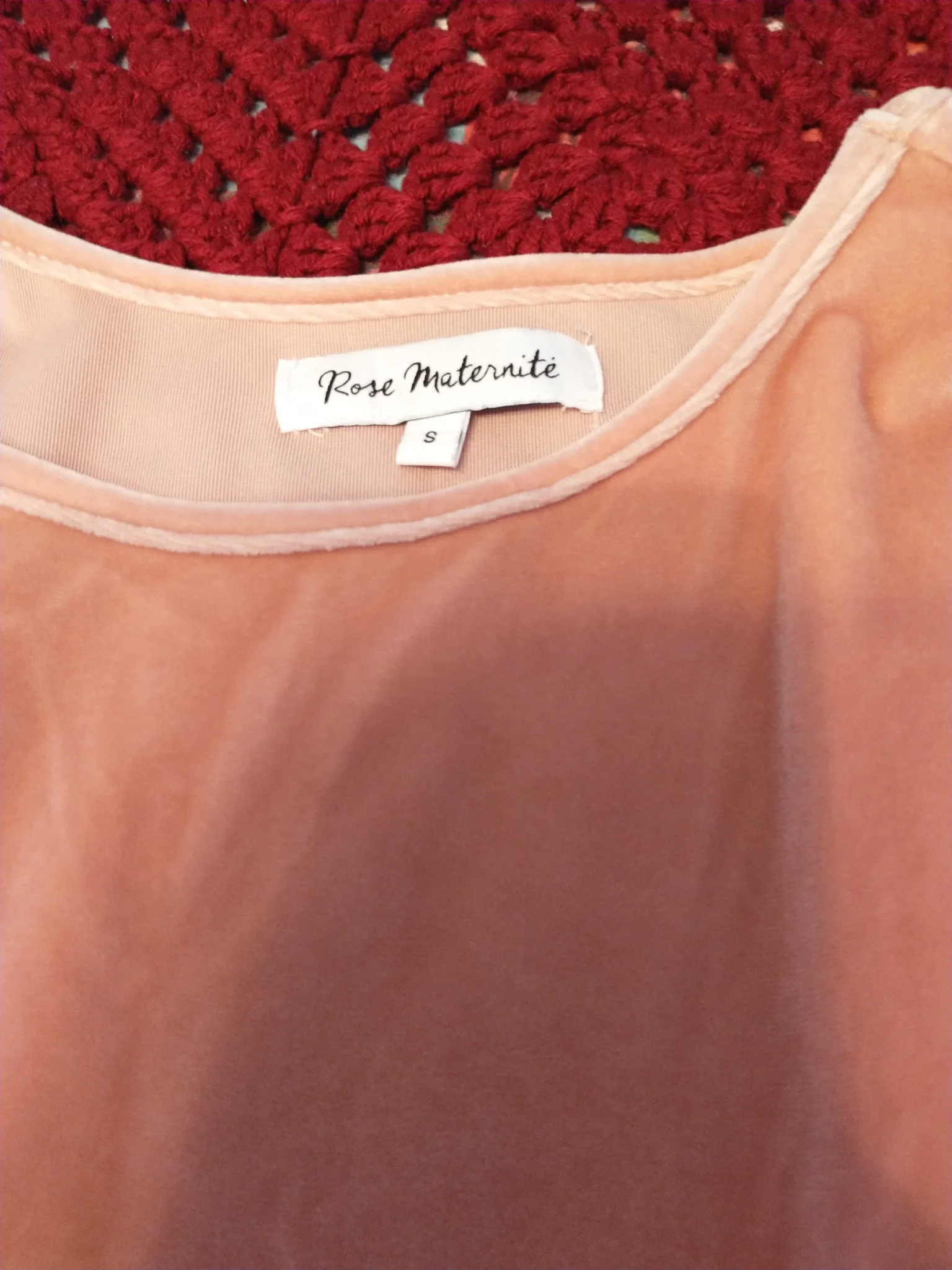 Image for Pink Maternity Velvet Dress