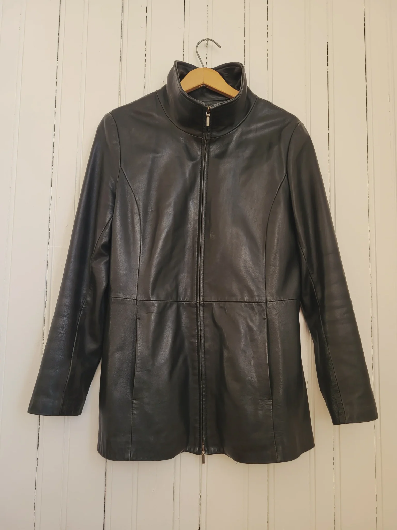 Image for Manteau Danier en cuir italien noir, taille M