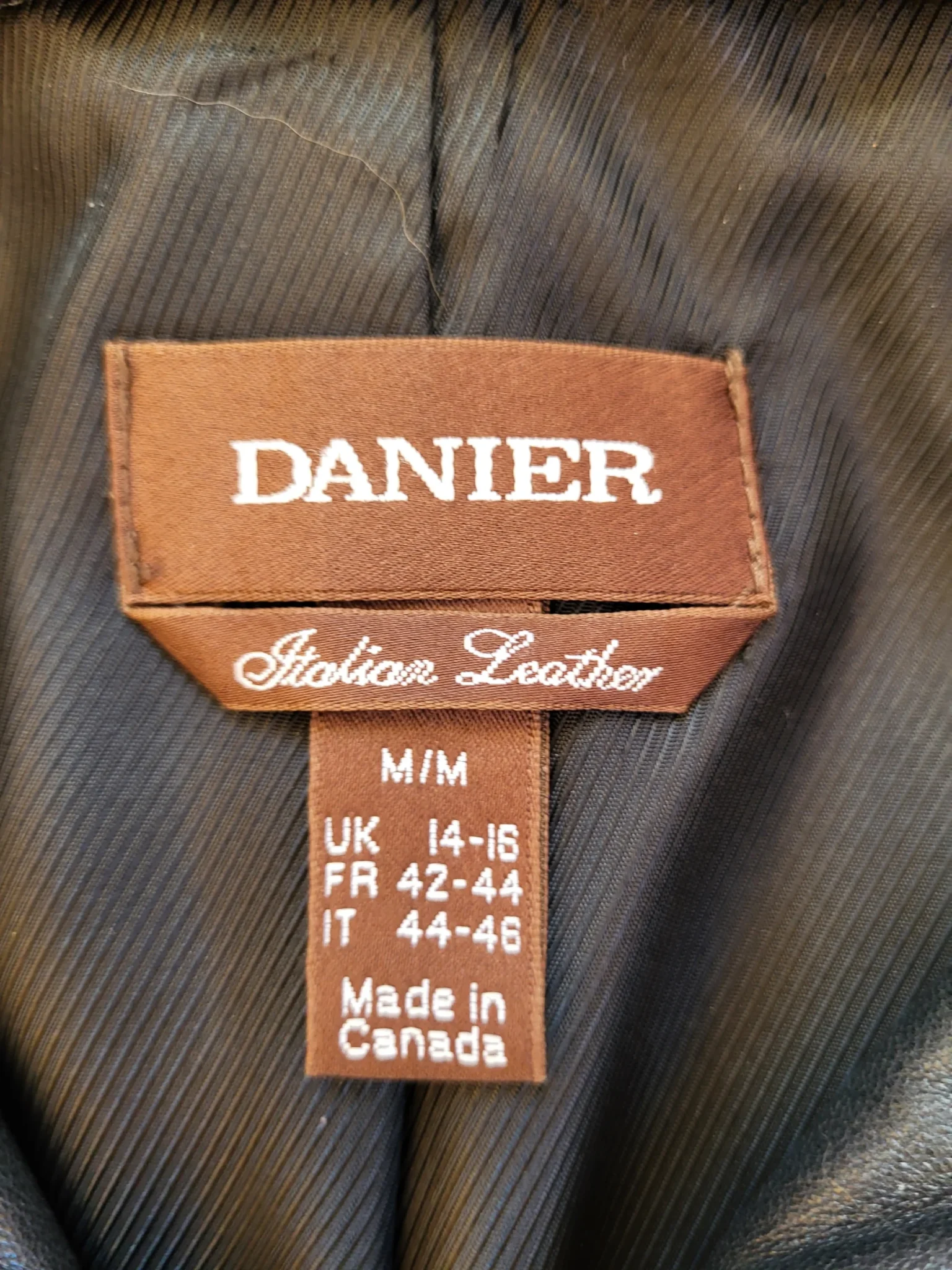Image for Manteau Danier en cuir italien noir, taille M