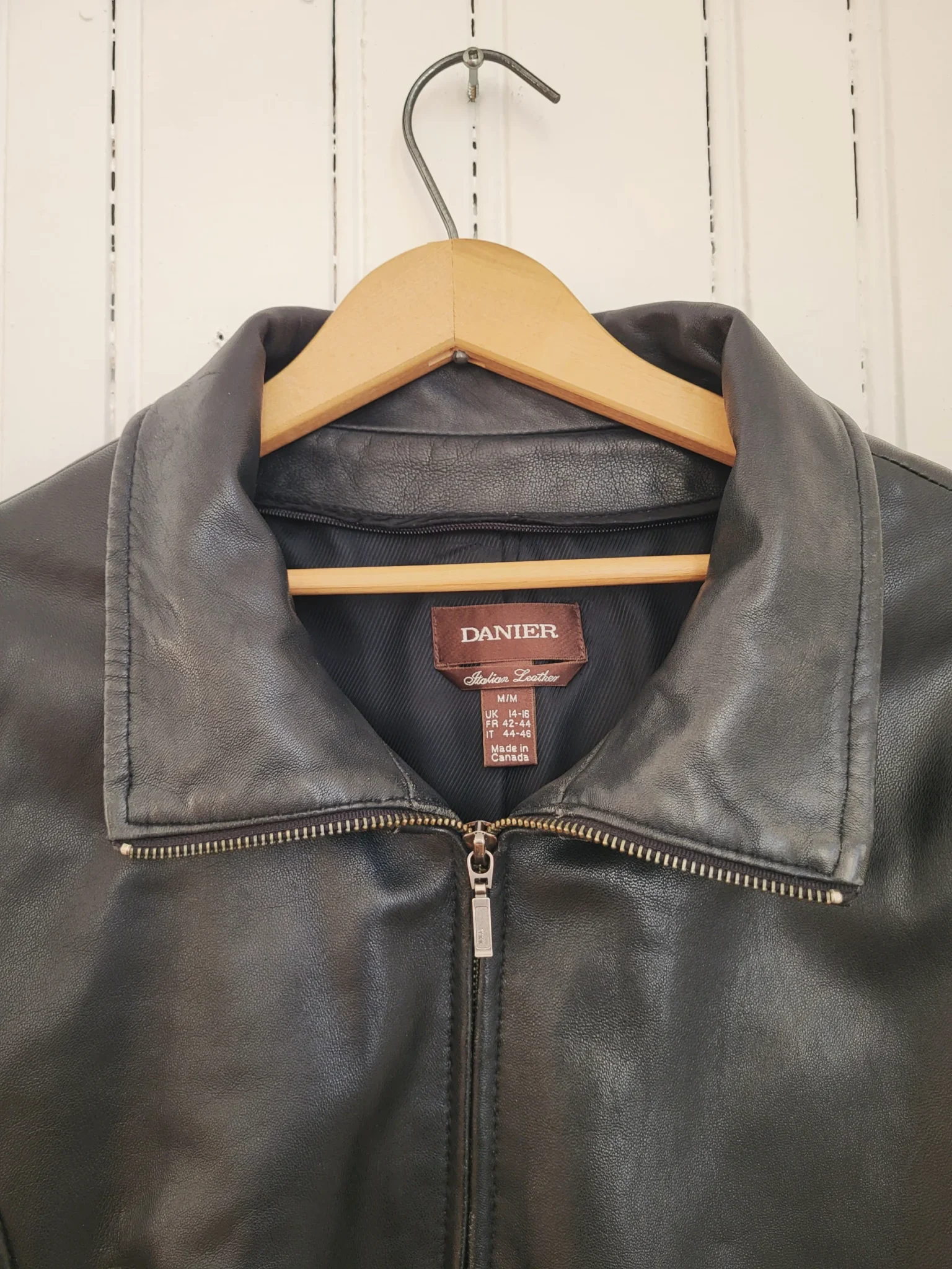 Image for Manteau Danier en cuir italien noir, taille M