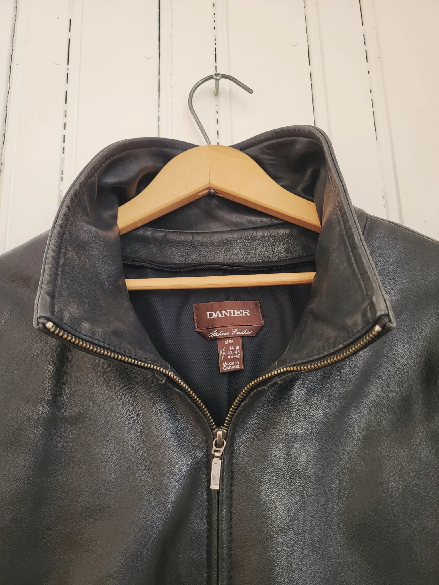 Image for Manteau Danier en cuir italien noir, taille M
