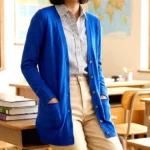 Featured thumbnail for Veste 100% laine mérino bleu royal | Taille XS