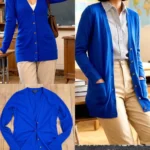 Thumbnail for Veste 100% laine mérino bleu royal | Taille XS