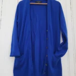 Thumbnail for Veste 100% laine mérino bleu royal | Taille XS