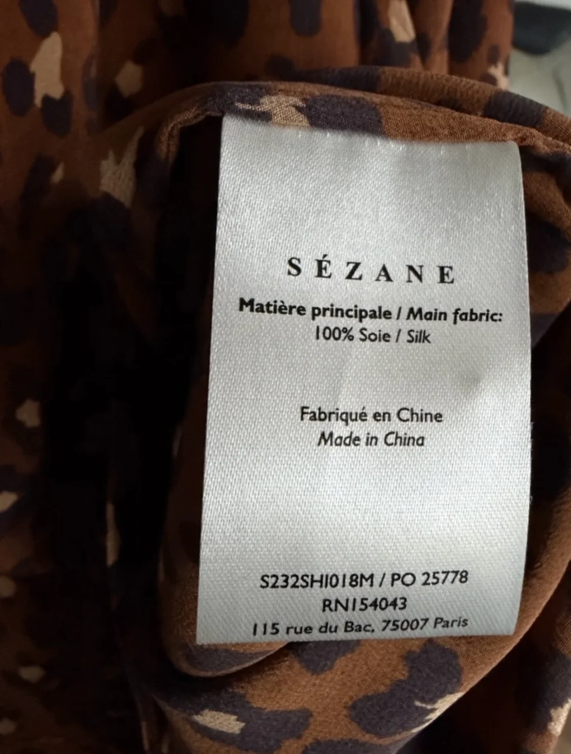 Image for Chemise Sézane en soie, taille 36