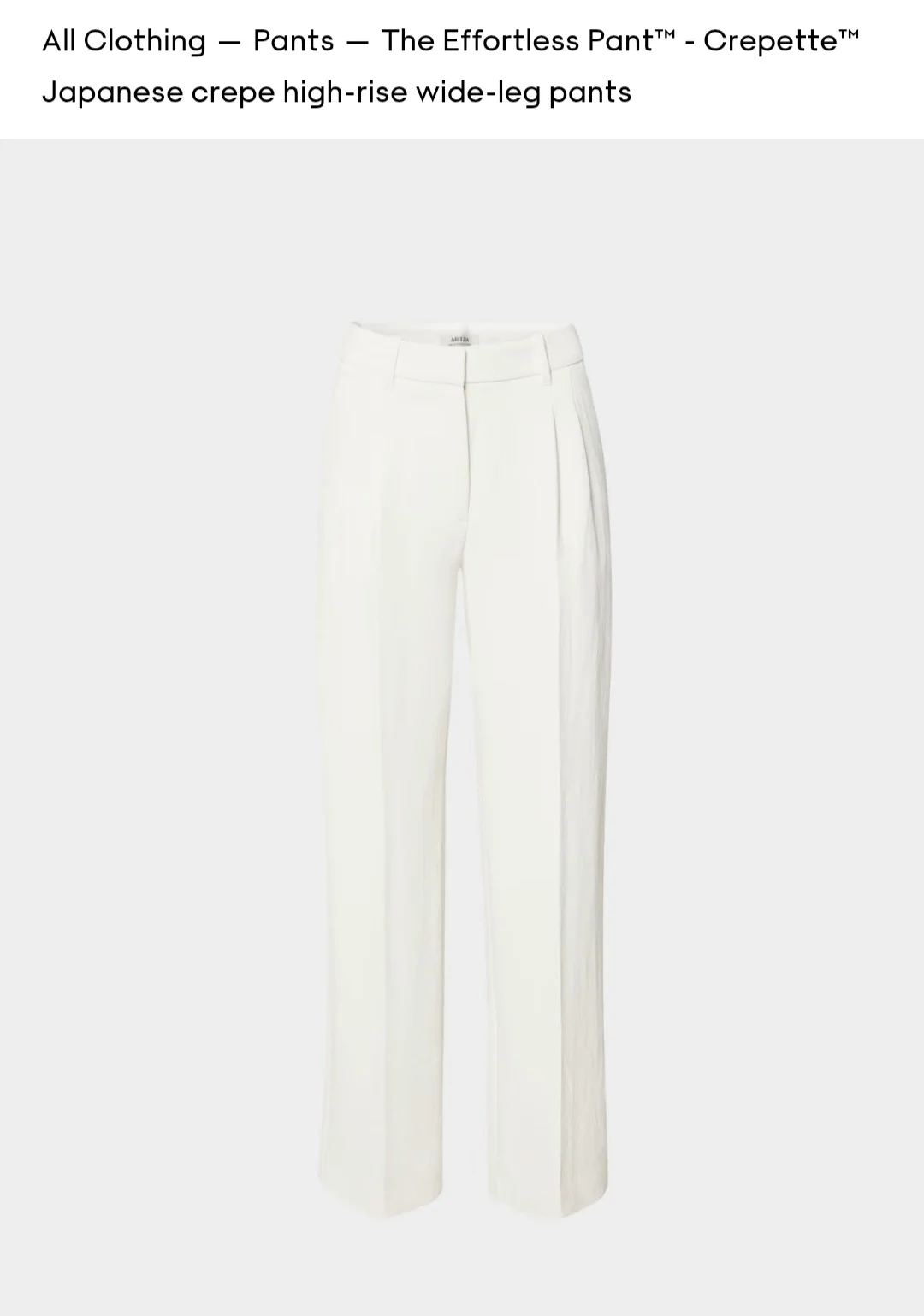 Effortless pant Light Birch 10 Aritzia seconde main