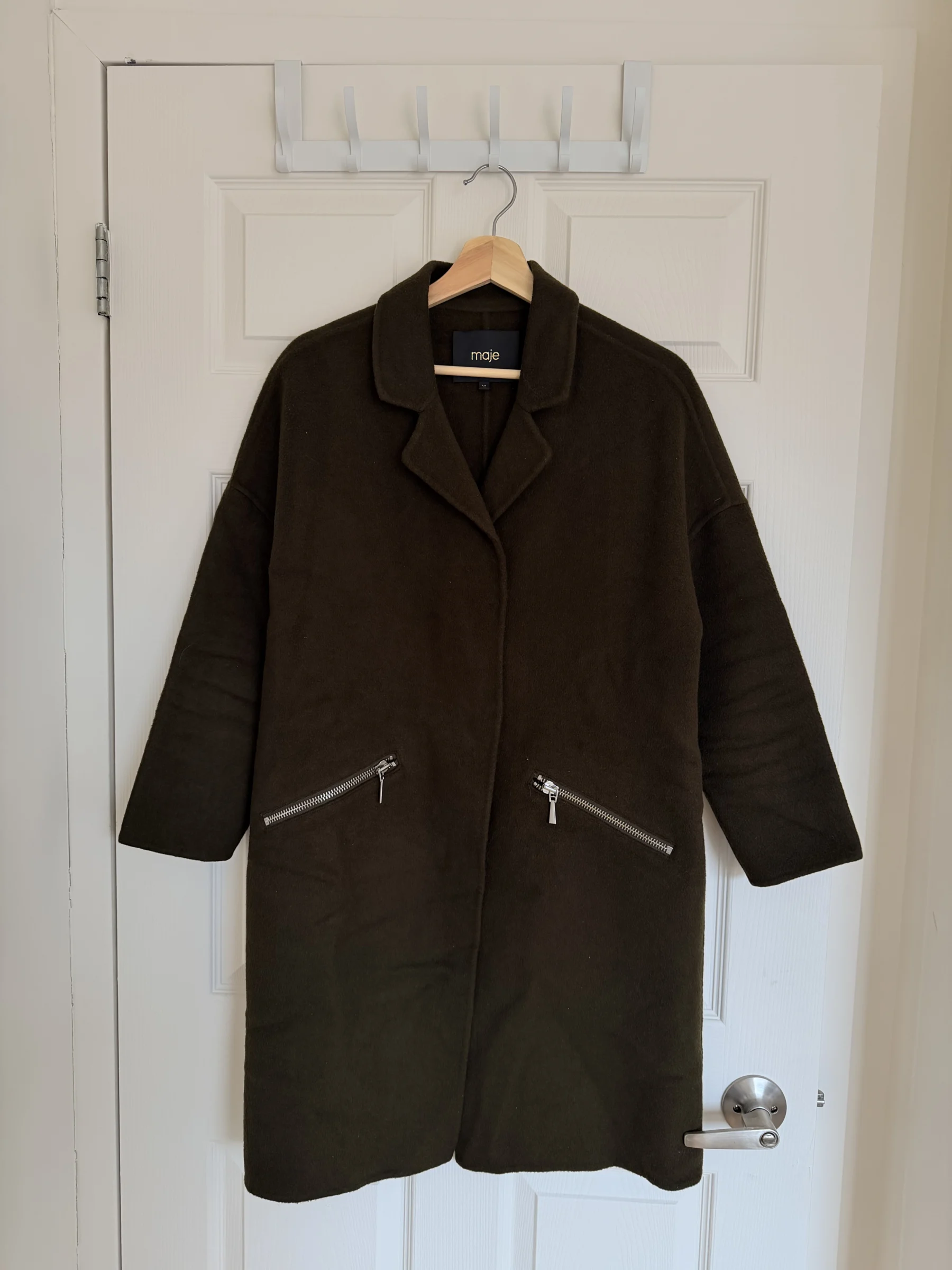 Manteau Maje femme 98 % laine | Kaki Maje seconde main
