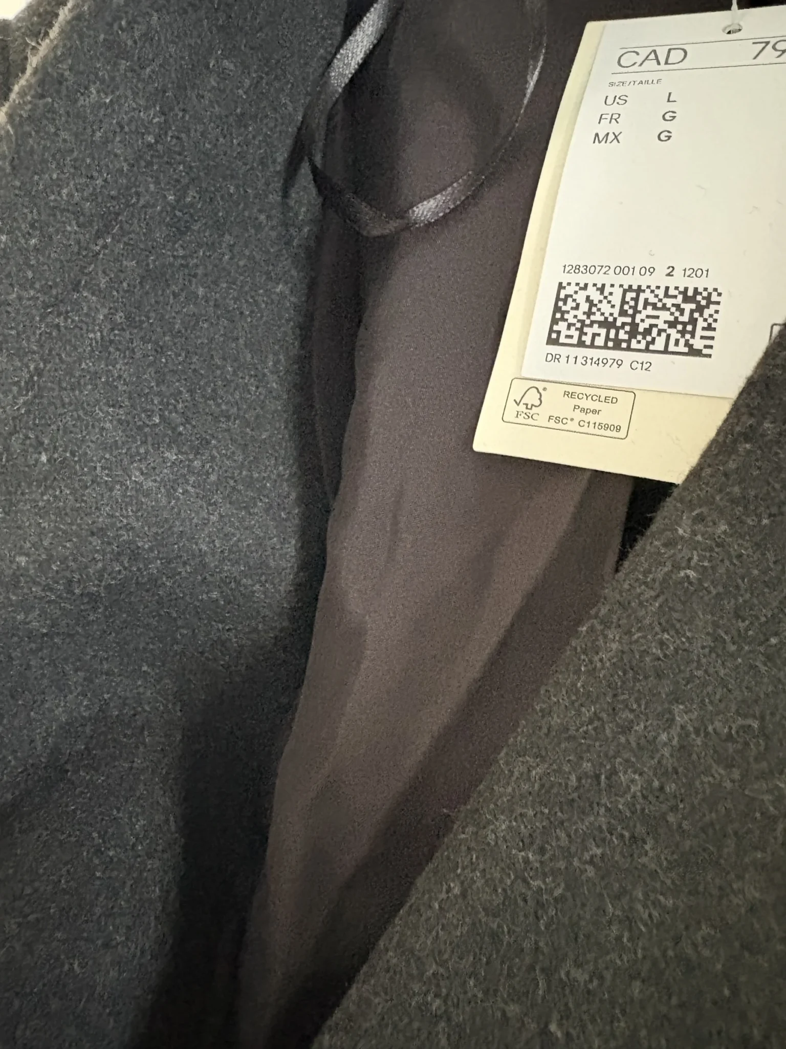 Image for Manteau long gris foncé neuf HM