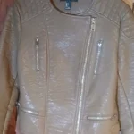 Thumbnail for Manteau de cuir taupe
