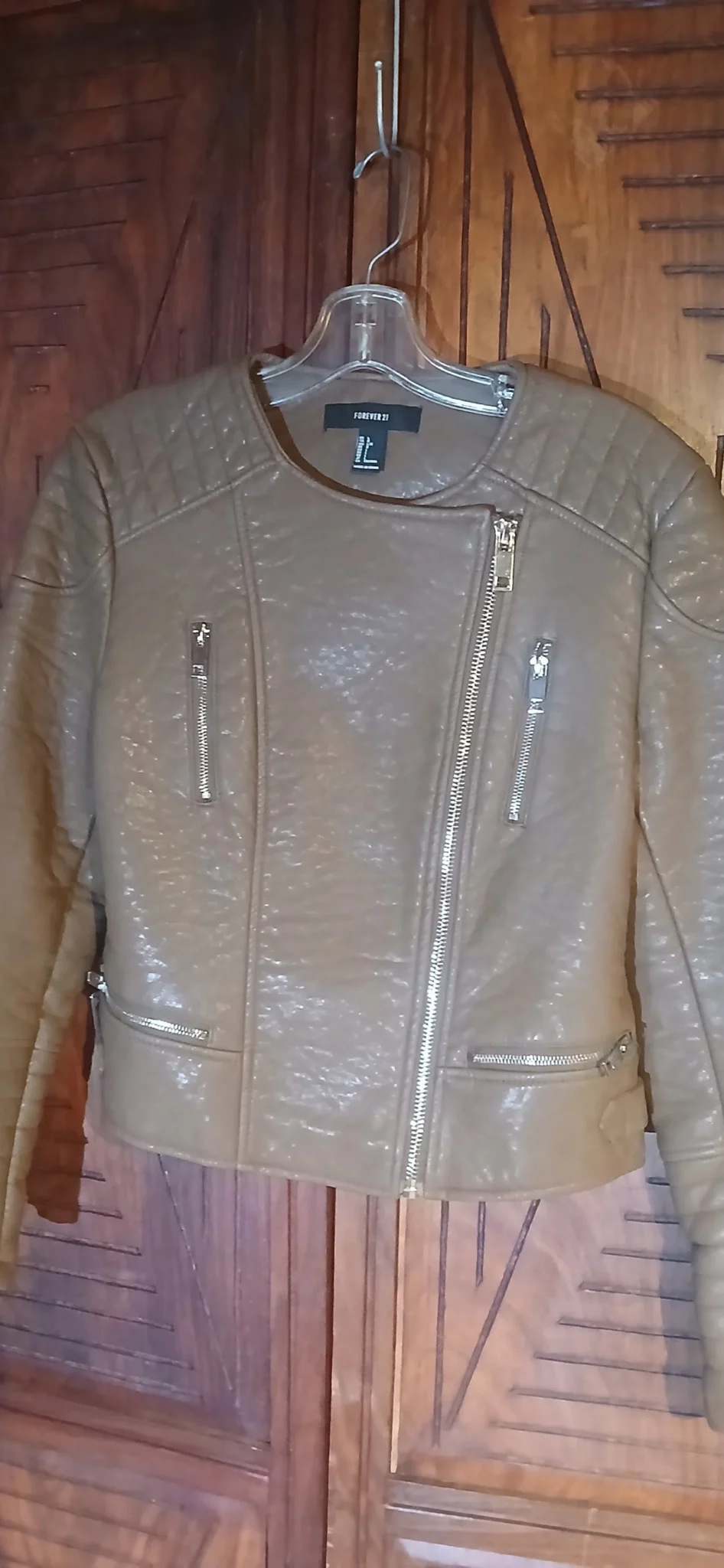 Image for Manteau de cuir taupe