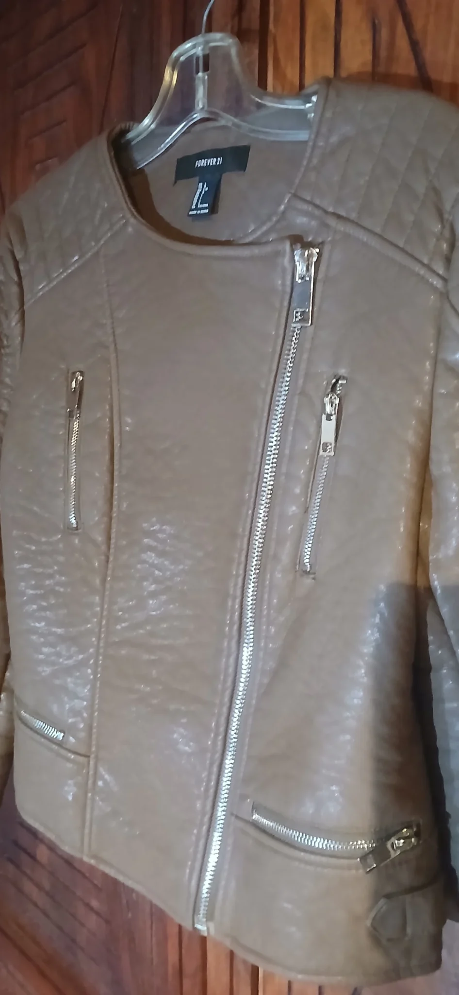 Image for Manteau de cuir taupe