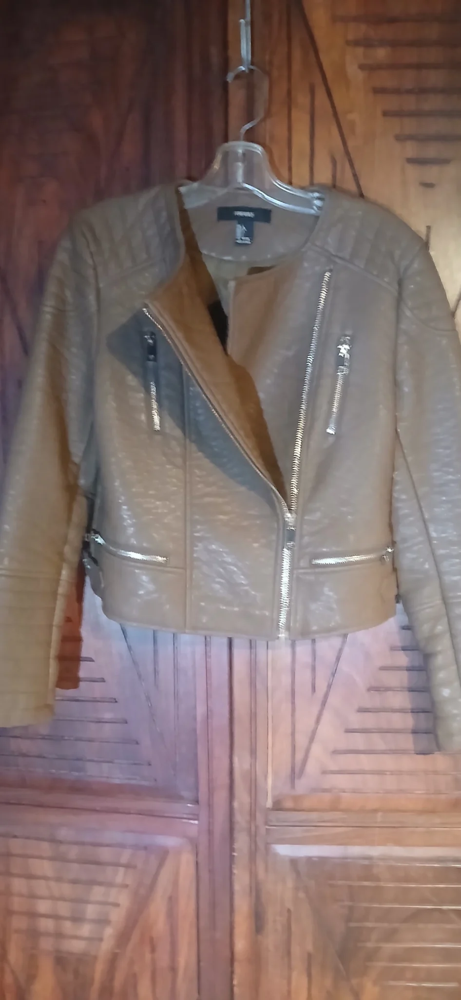 Image for Manteau de cuir taupe
