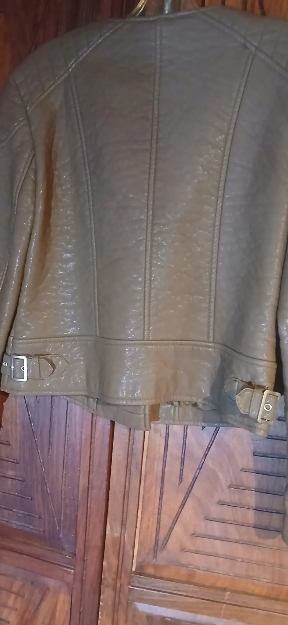 Image for Manteau de cuir taupe