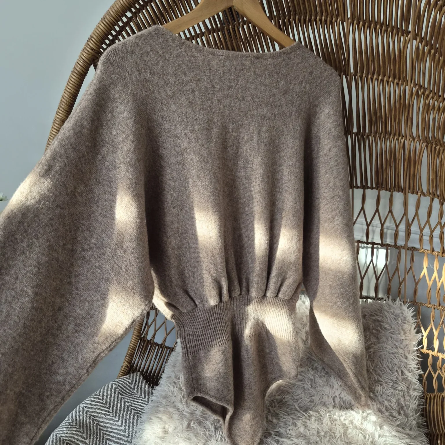Image for Batwing-sleeve bodysuit jumper