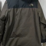 Thumbnail for The North Face hooded winter coat – Black and dark grey, camouflage lining, integrated balaclava.