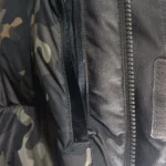 Thumbnail for The North Face hooded winter coat – Black and dark grey, camouflage lining, integrated balaclava.