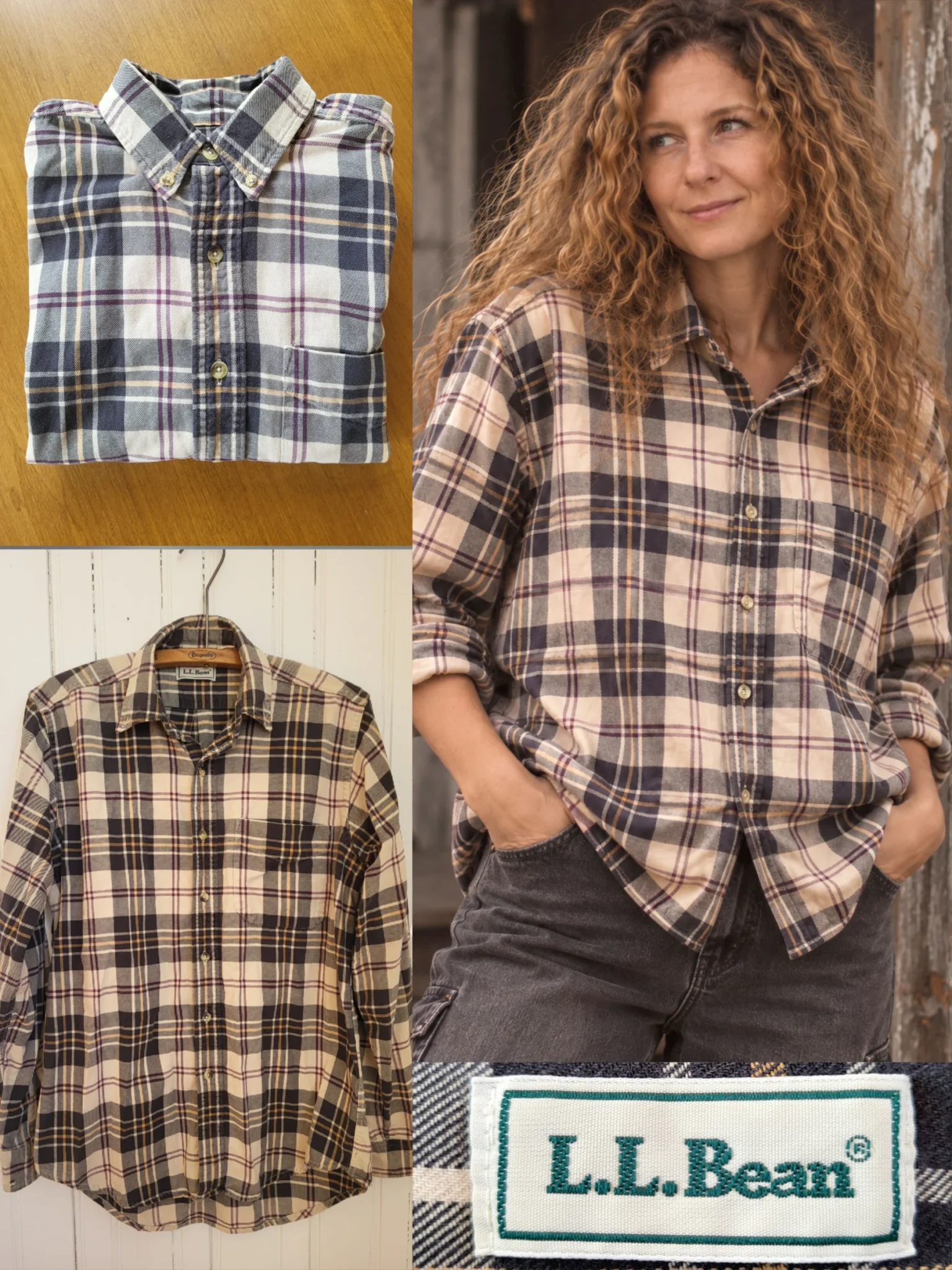 Image for Chemise à carreaux L.L. Bean 100 % coton, fabriquée au Canada