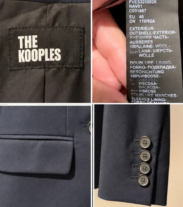 Image for The Kooples jacket – Size 40 – 100% wool – Dark navy blue – Fitted cut