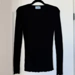 Featured thumbnail for Prada black ribbed jumper for women, size 40