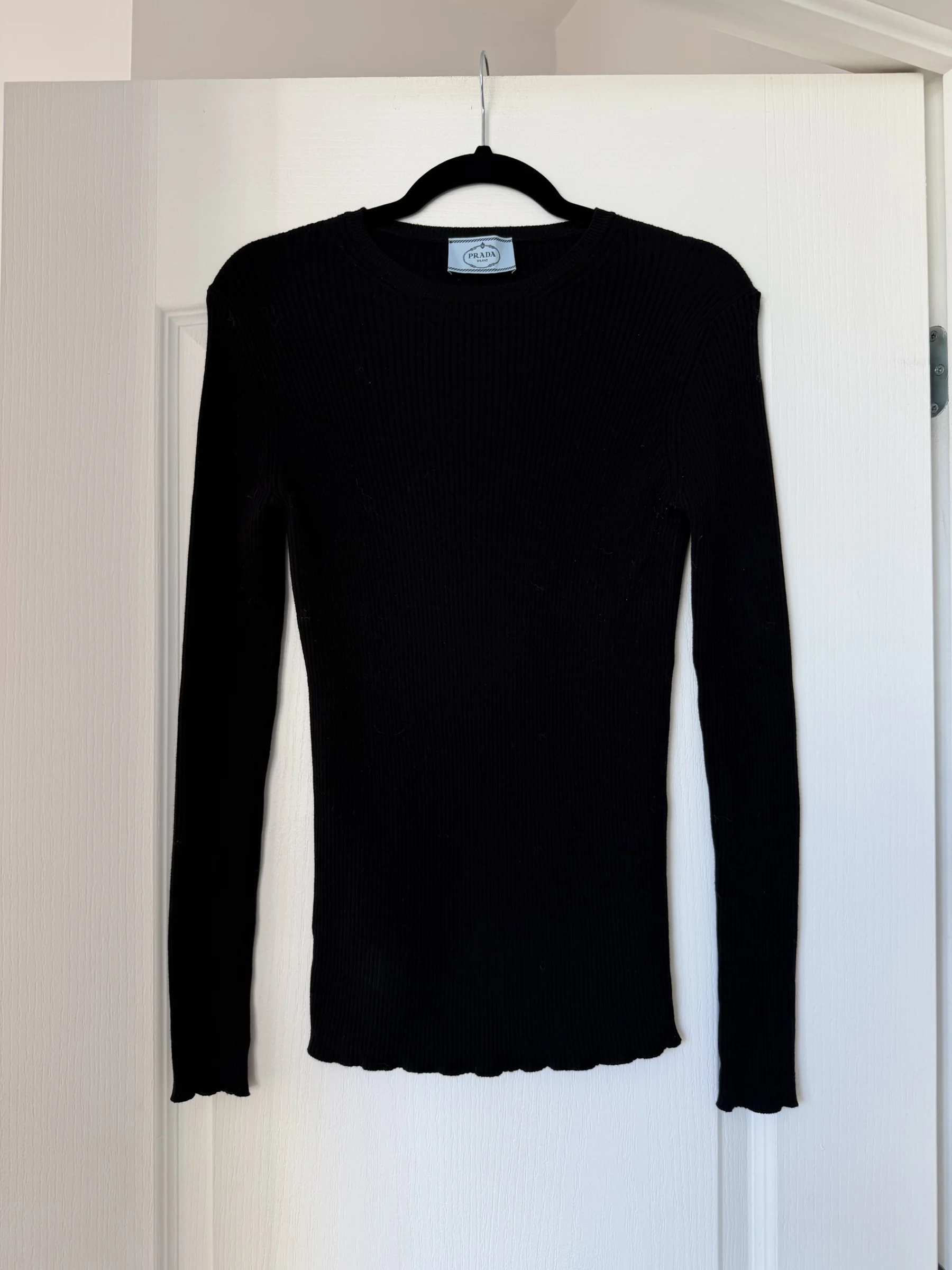 Prada black ribbed jumper for women, size 40 Prada seconde main