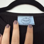 Thumbnail for Prada black ribbed jumper for women, size 40