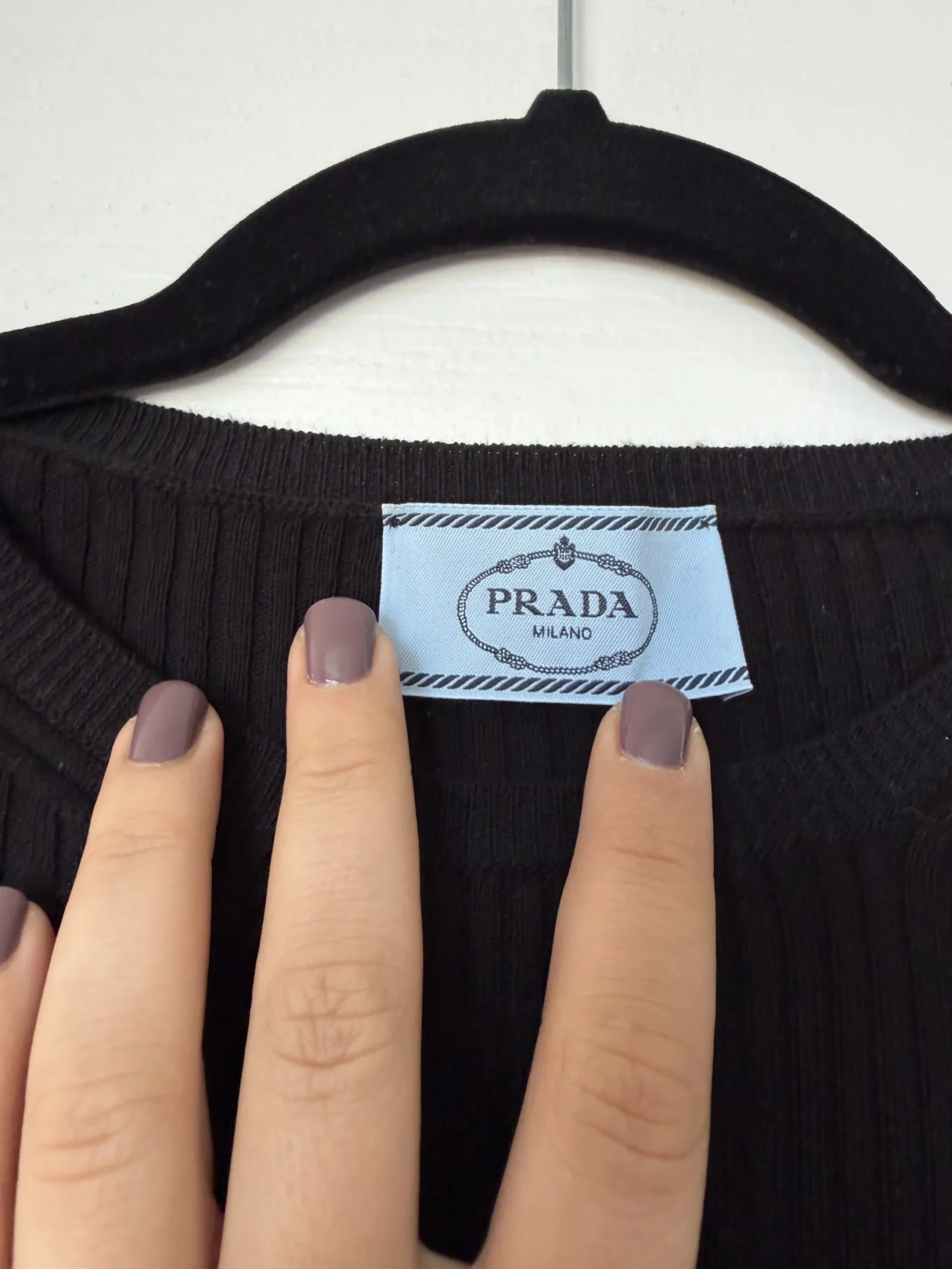 Image for Prada black ribbed jumper for women, size 40