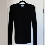 Thumbnail for Prada black ribbed jumper for women, size 40