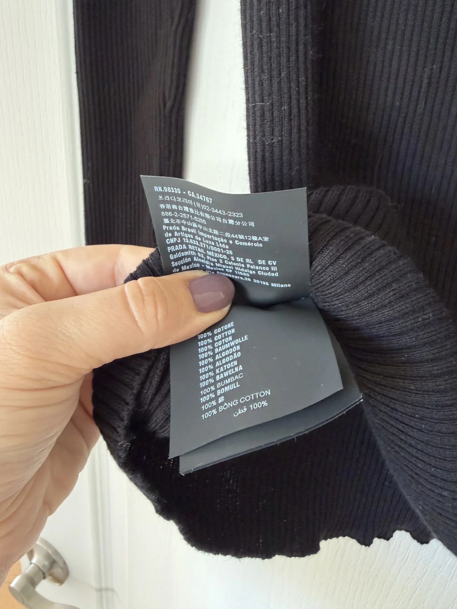 Image for Prada black ribbed jumper for women, size 40