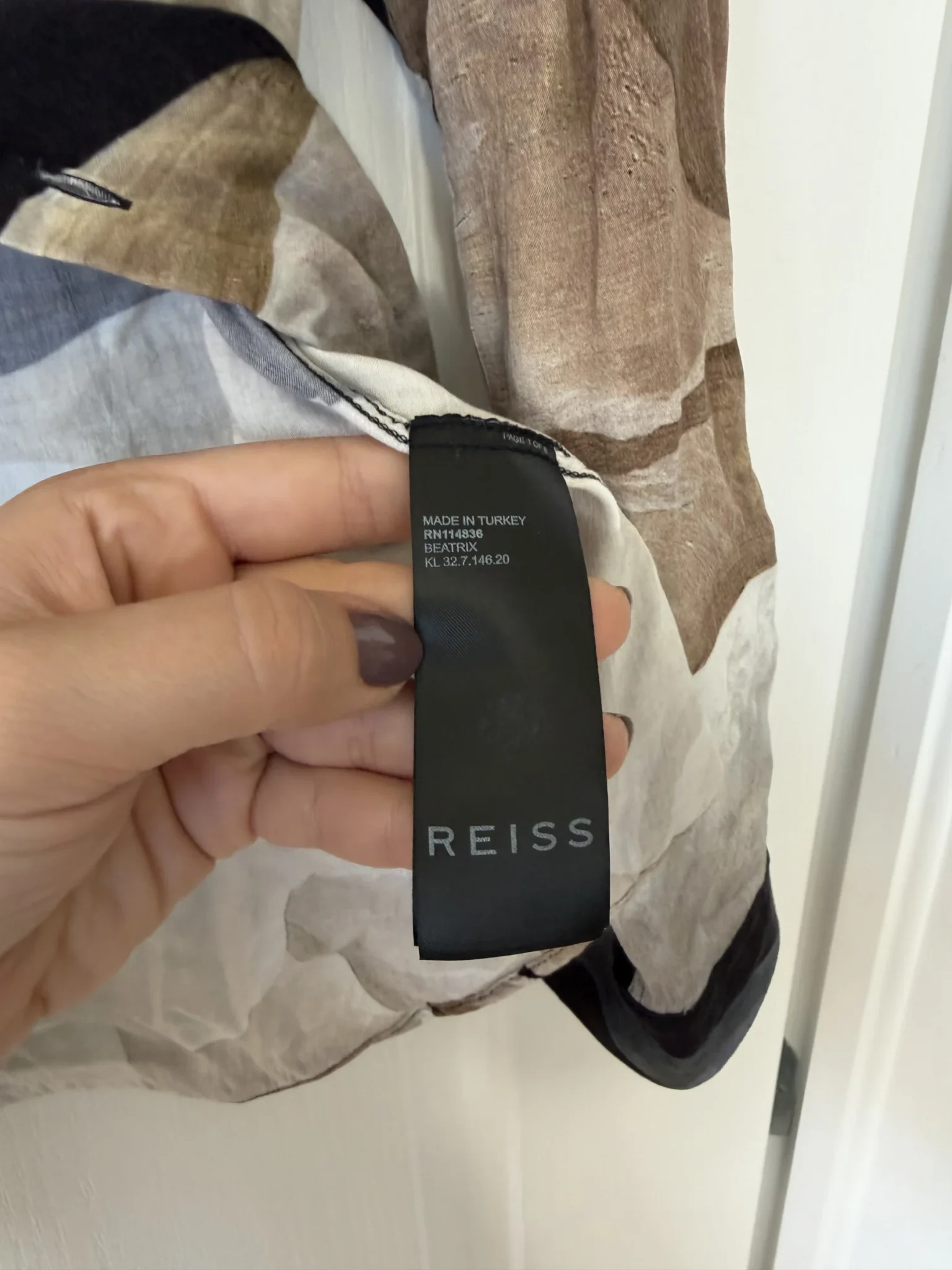 Image for Reiss patterned shirt, size L, long-sleeved