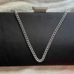 Featured thumbnail for Bourse de soirée en peau de soie noir - Chic / VINTAGE