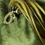 Thumbnail for Chapeau de feutre brossé, vert avec aigrette – très chic / VINTAGE