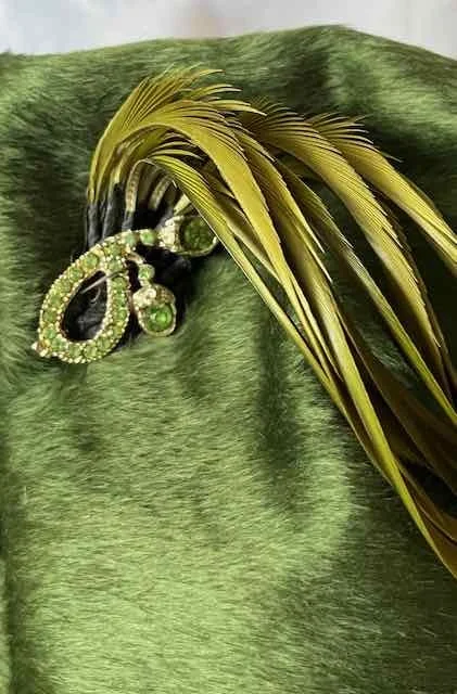 Image for Chapeau de feutre brossé, vert avec aigrette – très chic / VINTAGE