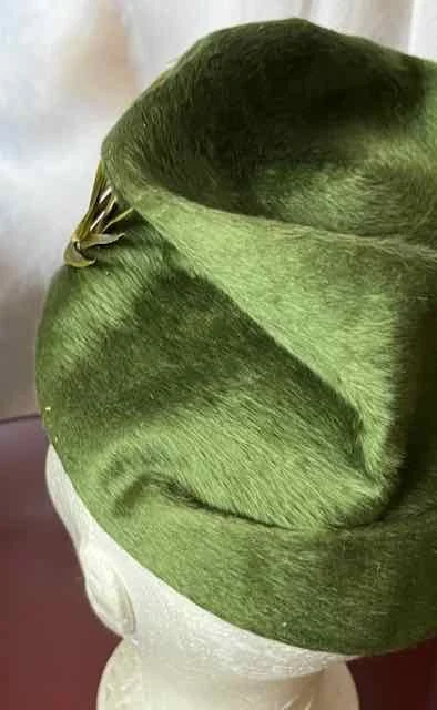 Image for Chapeau de feutre brossé, vert avec aigrette – très chic / VINTAGE