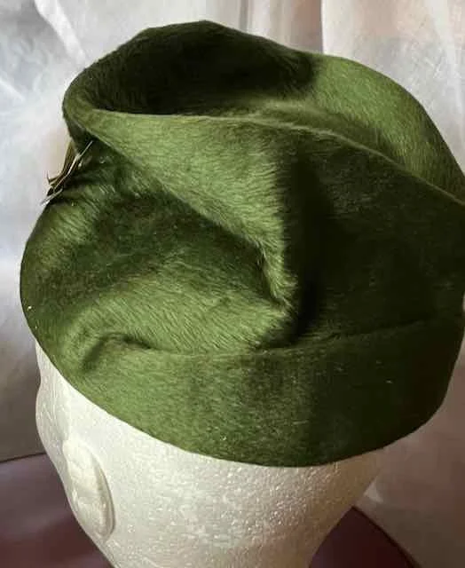 Image for Chapeau de feutre brossé, vert avec aigrette – très chic / VINTAGE