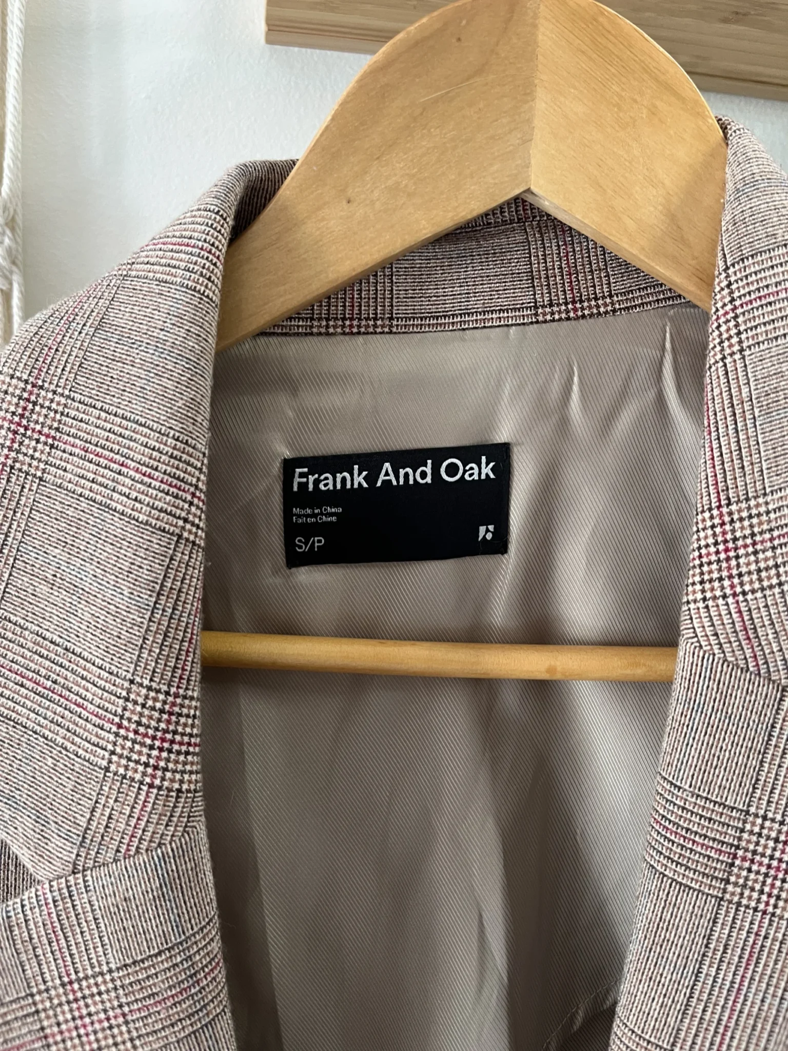 Image for Frank and Oak checked jacket
