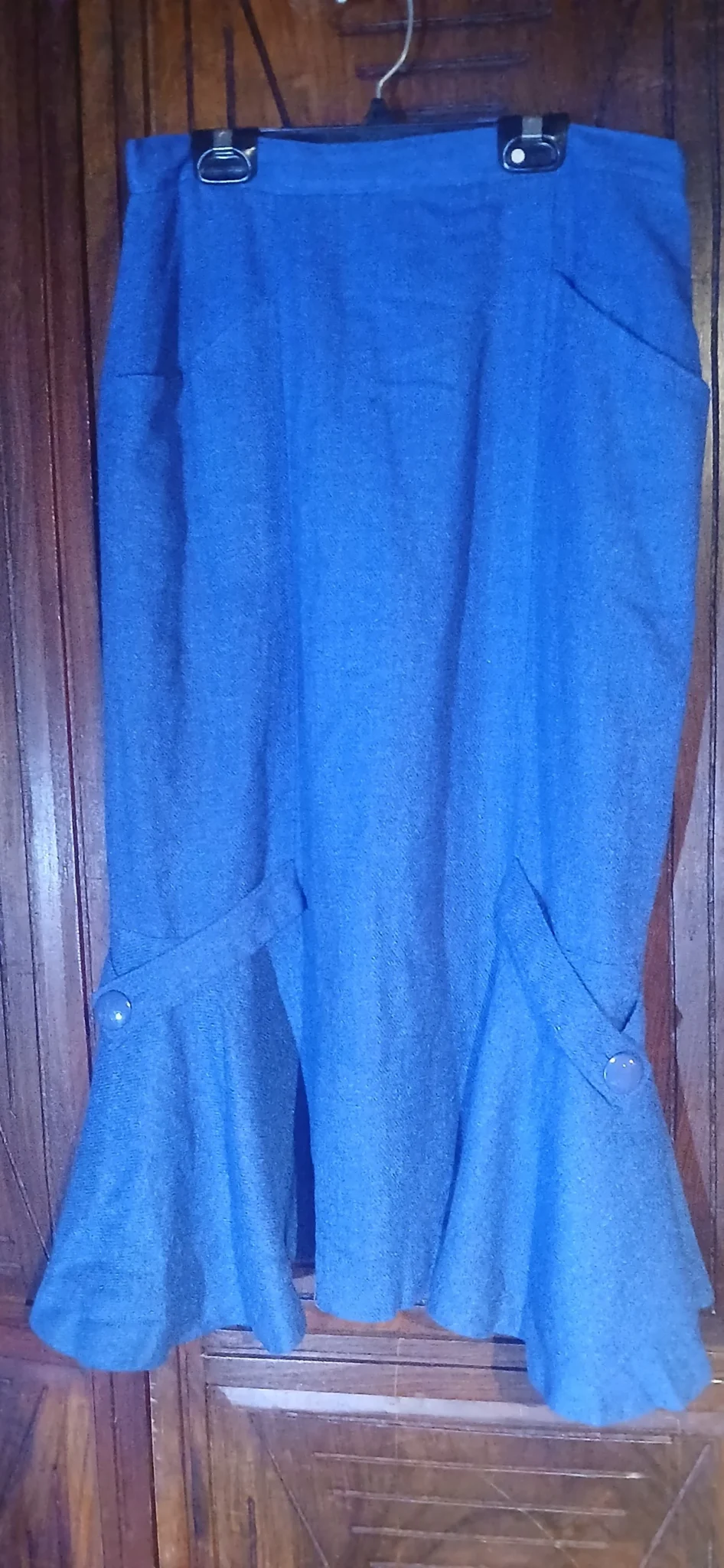 Image for Jupe en laine bleu