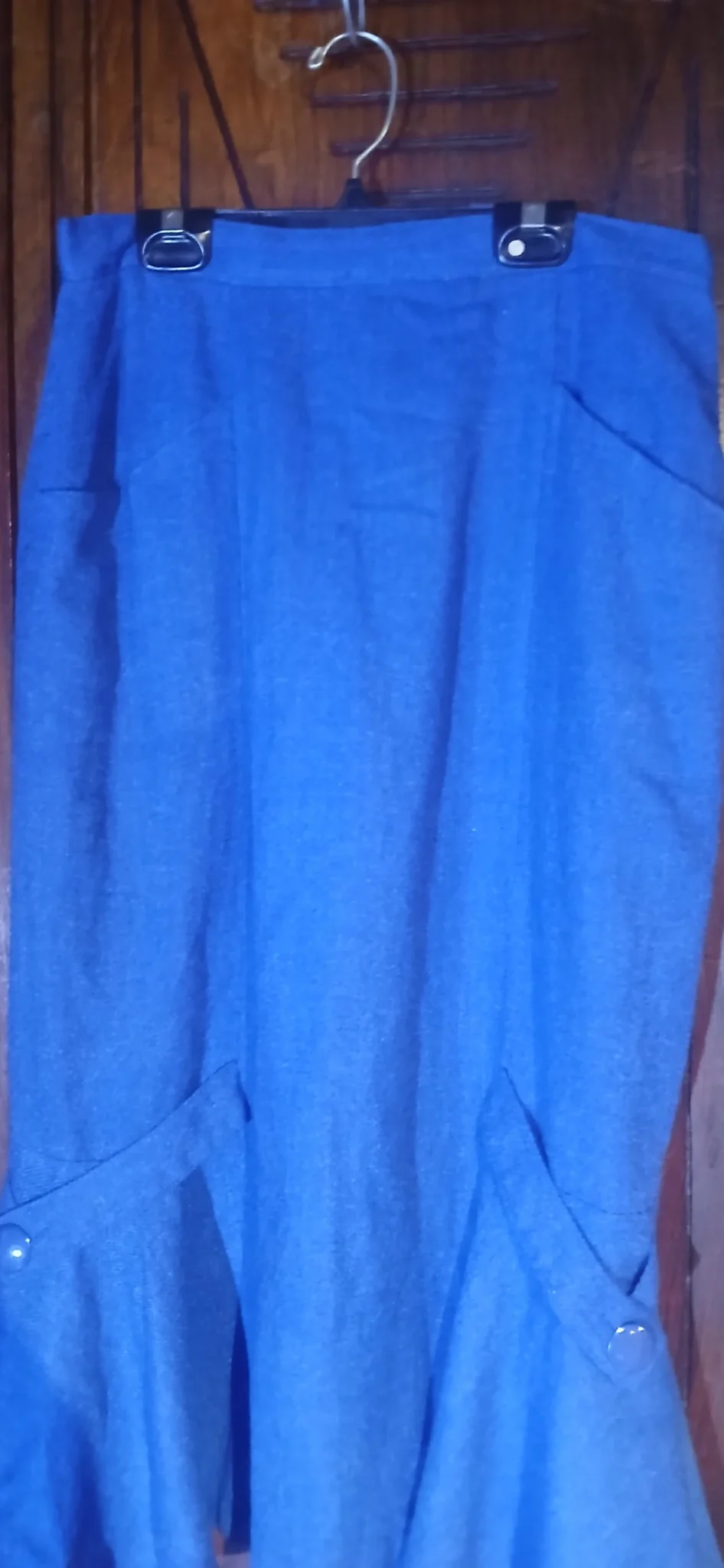 Image for Jupe en laine bleu