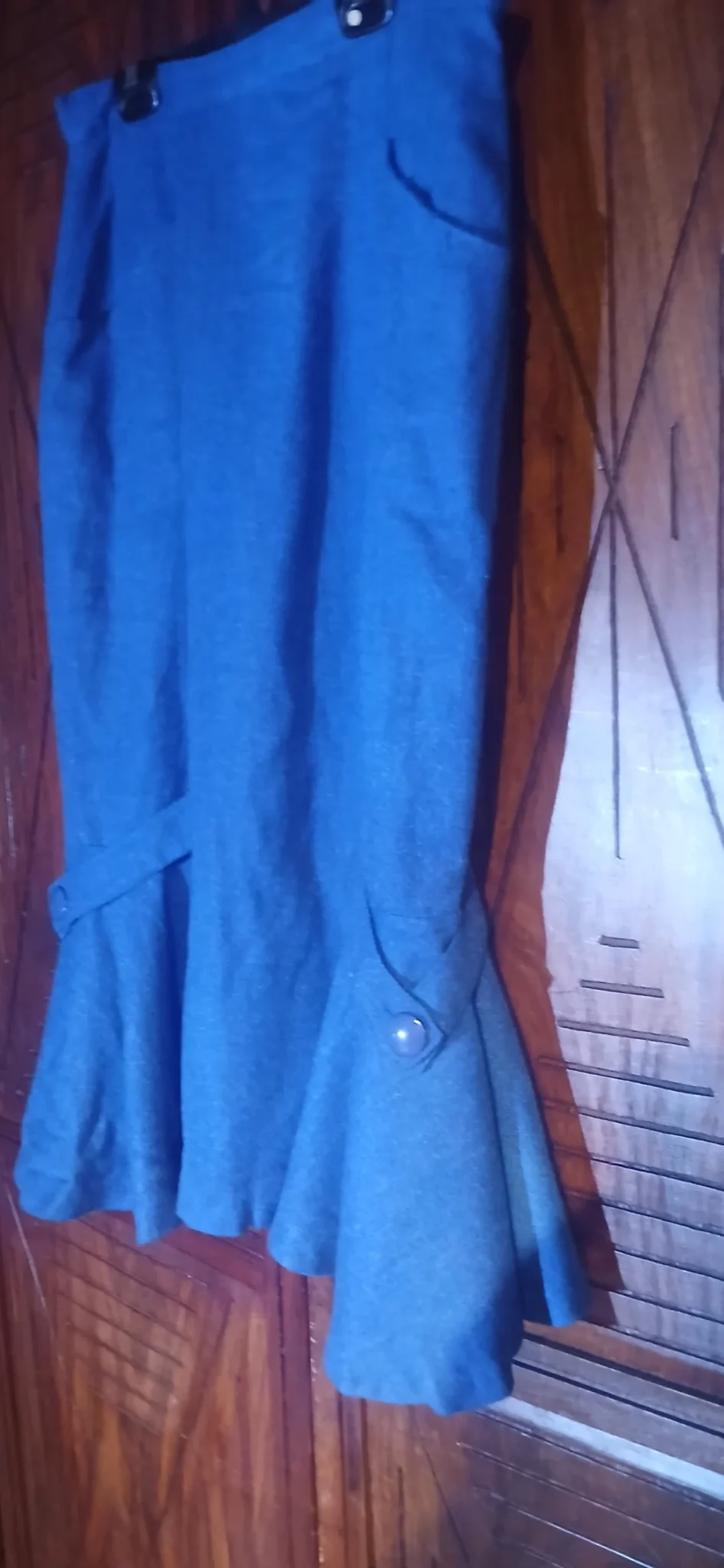Image for Jupe en laine bleu