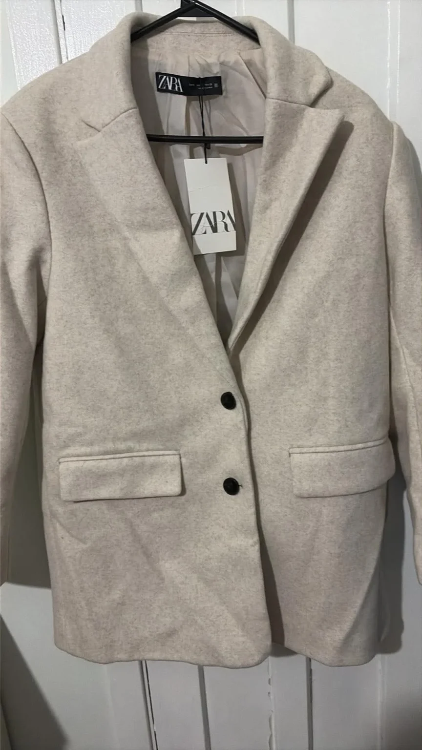 Image for Zara Blazer  ou manteau écru.