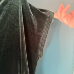 Thumbnail for Robe velours vert forêt drappée au niveau de la taille