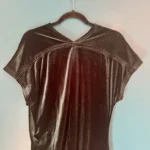 Thumbnail for Robe velours vert forêt drappée au niveau de la taille