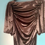 Thumbnail for Robe en velours noir effet drappé