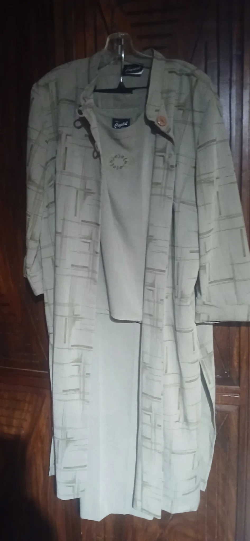 Image for Ensemble 3 pièces camisole pantalon et manteaux 3/4