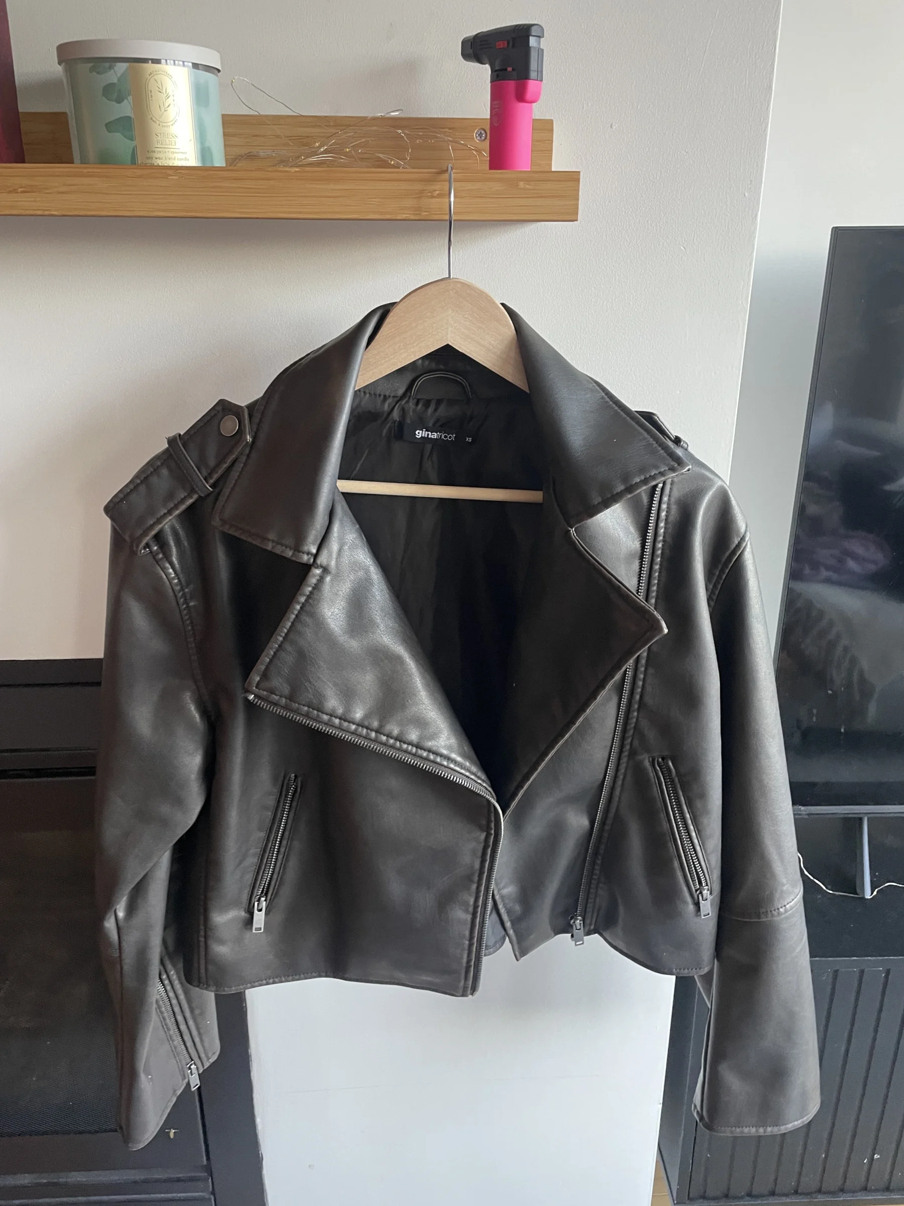 Veste similicuir marron *Autre seconde main