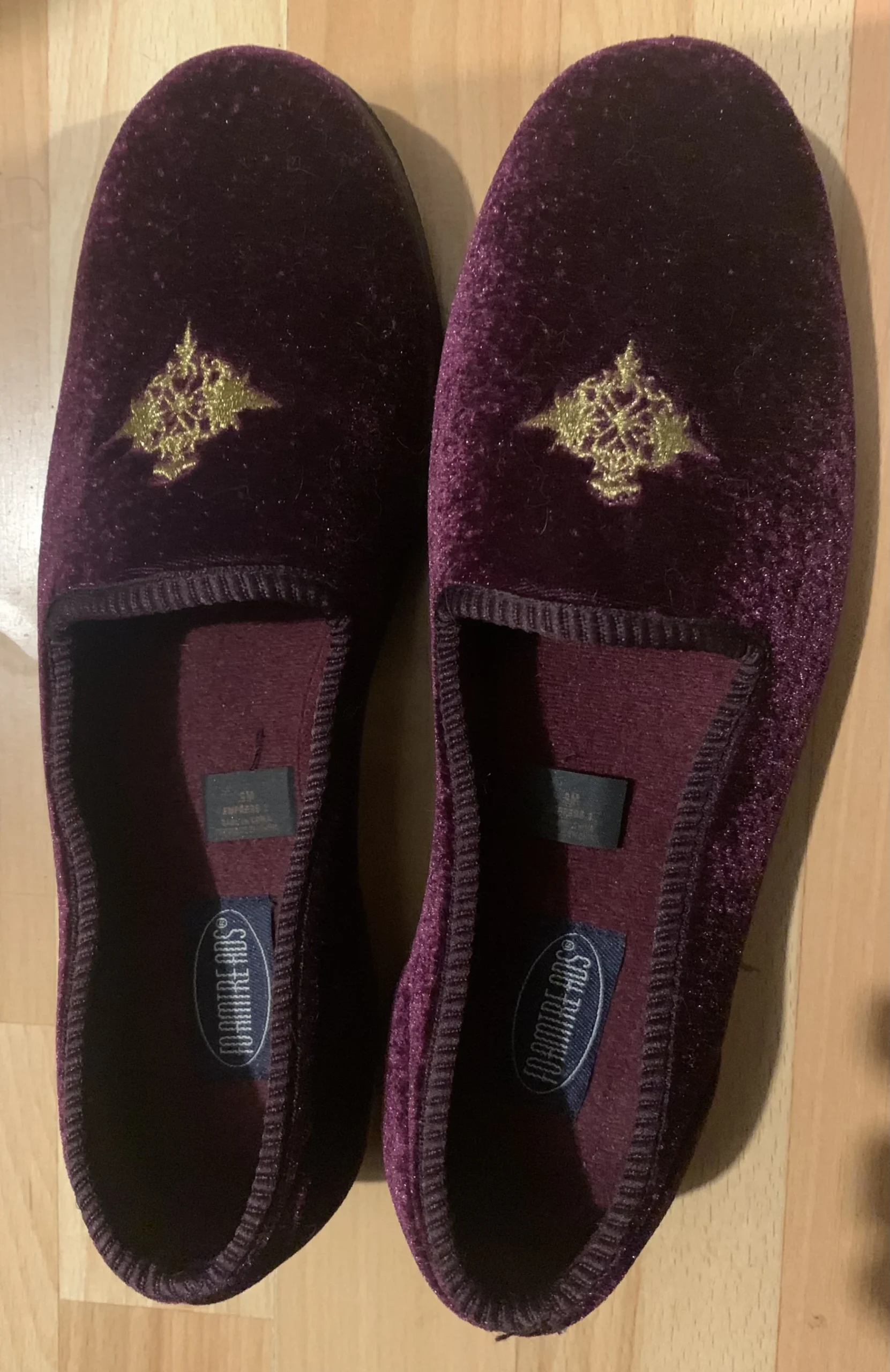 Pantoufles vintage Foamtreads en velours avec boîte d'origine – Taille 9 *Autre seconde main
