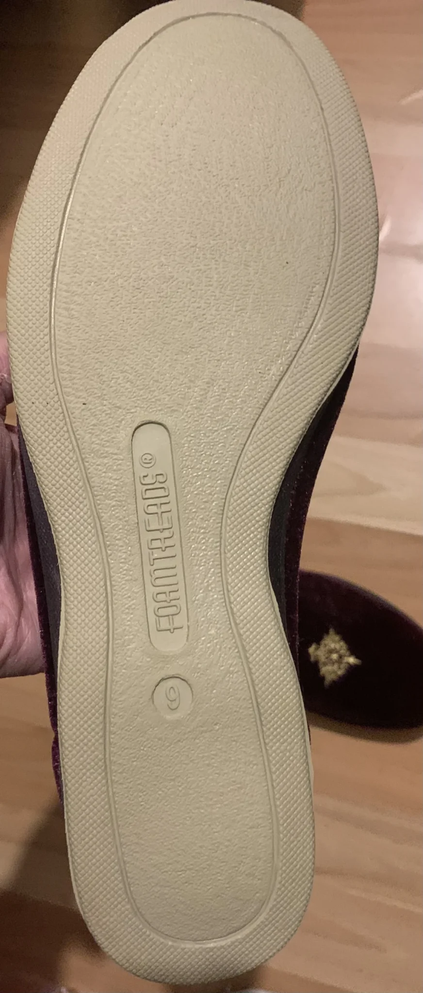 Image for Pantoufles vintage Foamtreads en velours avec boîte d'origine – Taille 9